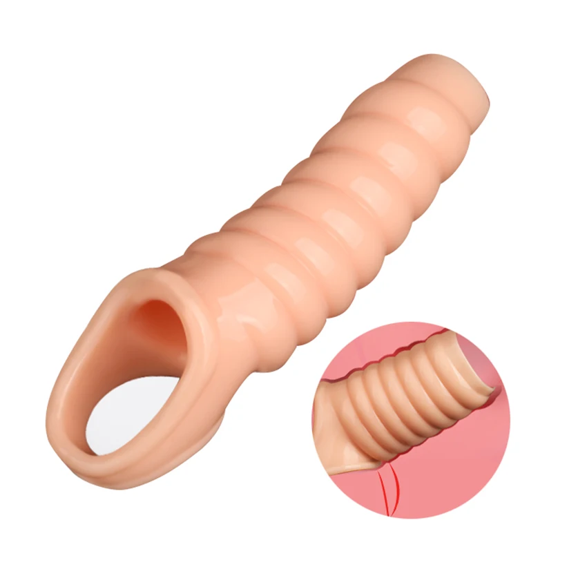 Silicone Penis Sleeves Reusable Cock Ring Extender Penis Condoms Sex Toys For Men Lasting Enlargement Adults Intimate Goods