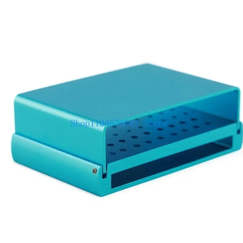 652F Dental Bur Block Holder Autoclavable 58 Holes Box for Case Convenient Dental Bur Holder for Needle Bur File