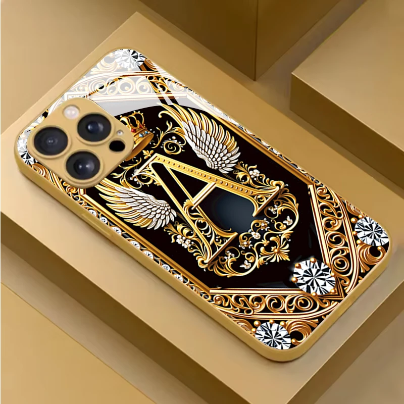 Wing Crown A Tempered Glass Phone Case For Samsung Galaxy S26 Ultra S25 S24 S23 Plus S24 FE S25 Ultra Lens Protection Cover