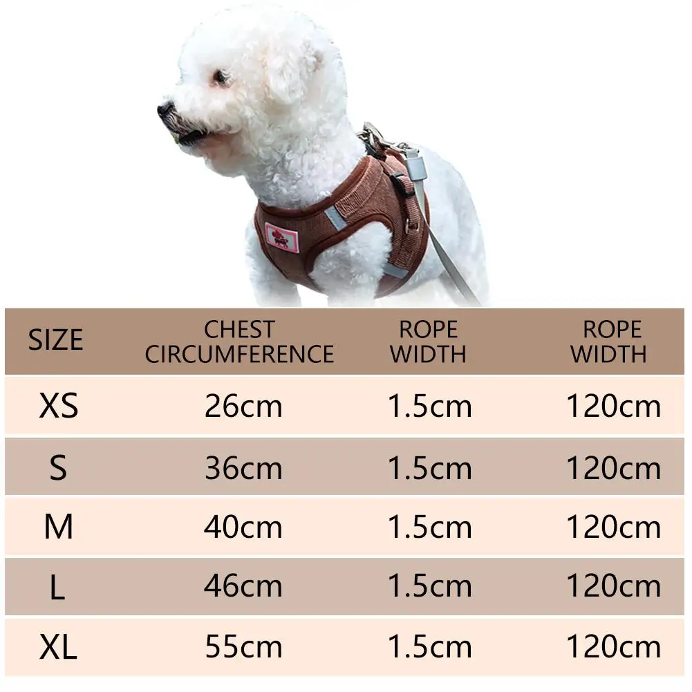 Cat Dog Harness With Lead Leash Adjustable Vest Polyester Mesh Breathable Harnesses Reflective Sti For Small Dog Cat Accessories