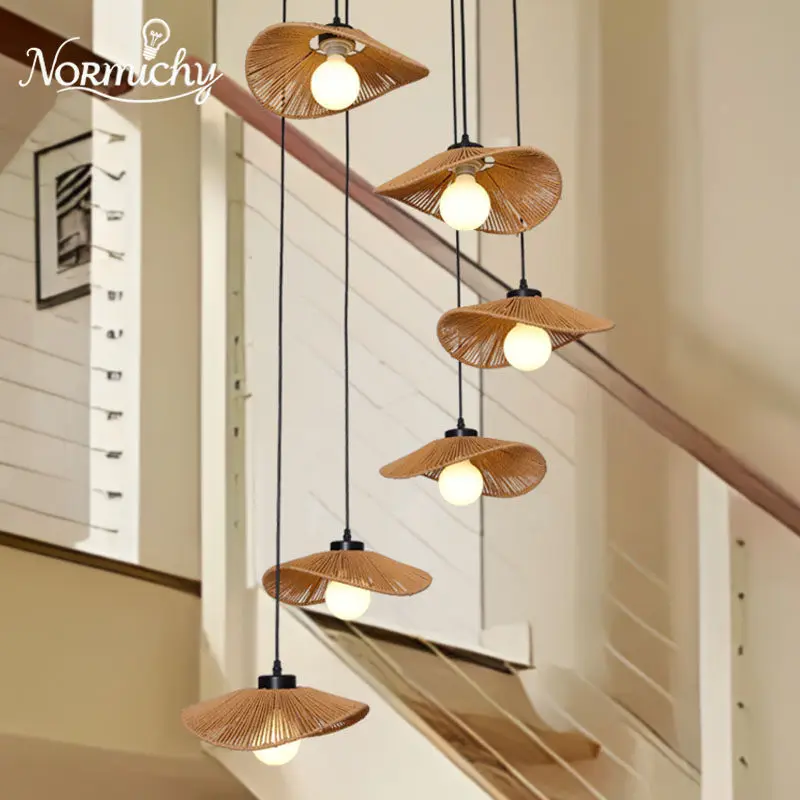 

Staircase Pendant Light Duplex Loft Apartment Living Room Corner Lighting Minimalist Home Decor Lamp for Corridor Stairwell