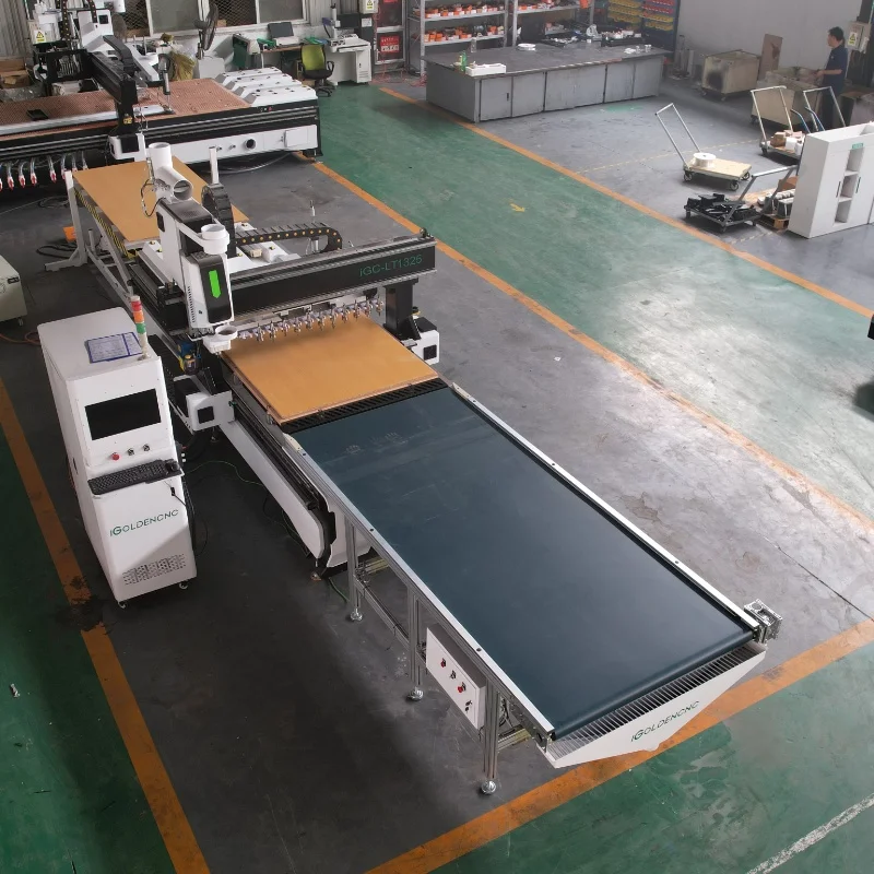 Atc Cnc 1325 Automatic Tool Change Spindle Cnc Router With Loading Unloading