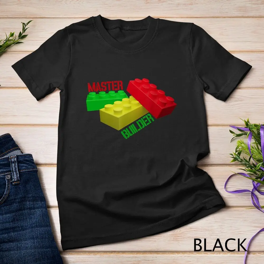 Master Brick Builder Colorful Plastic Red,Yellow,Green Toys Unisex T-shirt