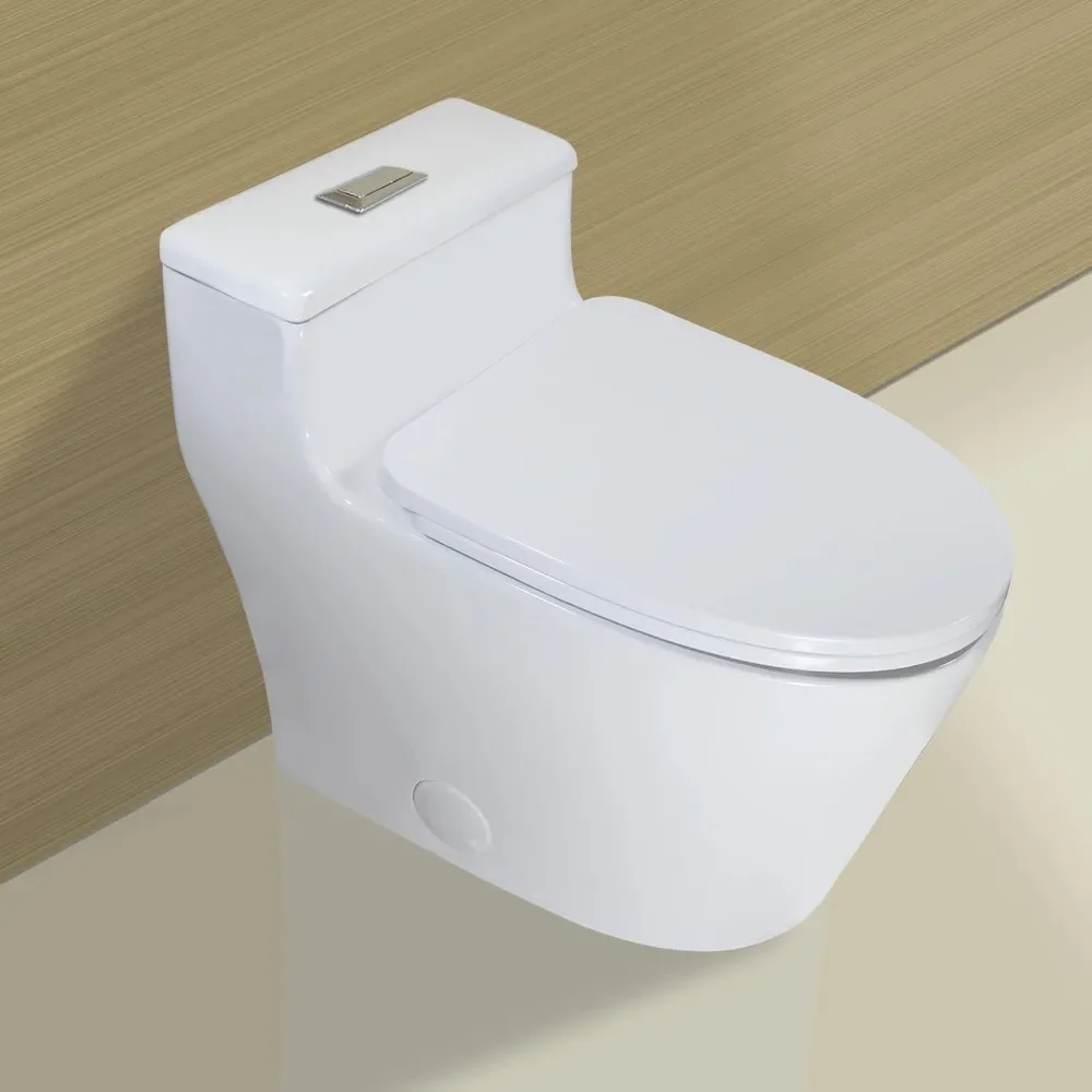 WZ5081T Elongated One Piece Toilet Dual Flush Low Profile Standard 12