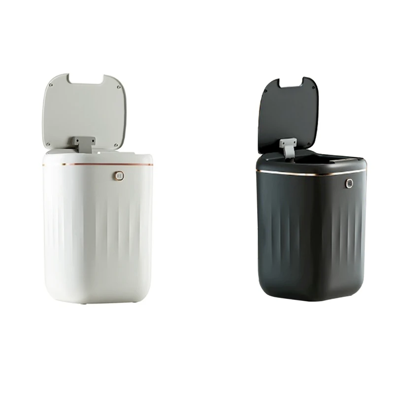 Smart Trash Can Automatic Sensor Garbage Bin Capacity Induction Trash Can For Kitchen Bathroom White 1 Piece