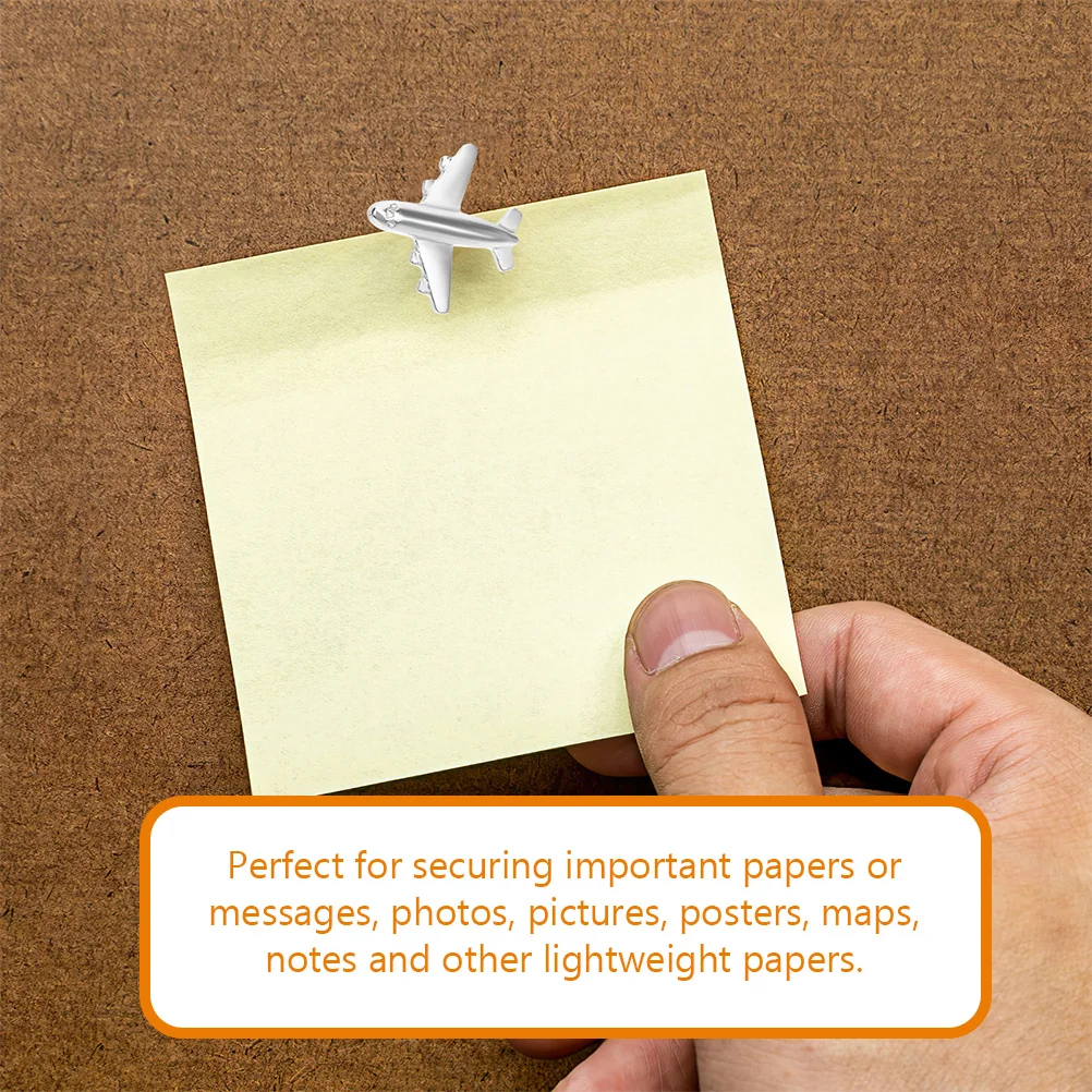 

30pcs Silver Airplane Thumb Tacks Metal Pushpins for Bulletin Board Decor Photo Wall Map Markers Cute Office Supplies