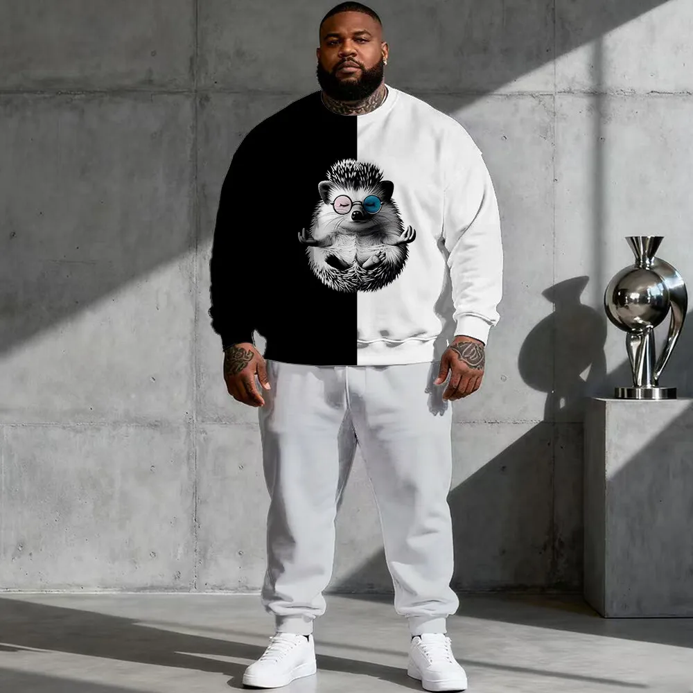 

Мужская толстовка больших размеров S-9xl: забавные животные Vibes — 2 предмета, игривая модная, мягкая теплая ткань, химерные принты Critter