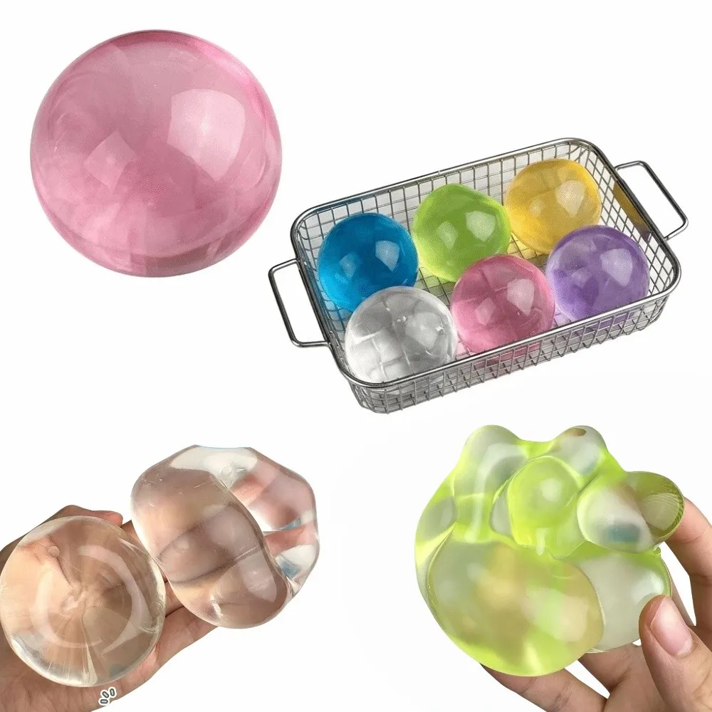 Soft Coconut Oil Round Stress Ball Petrolatum Material Ultra-transparent Squeeze Sensory Fidget Ball Shapeable Stress Relief
