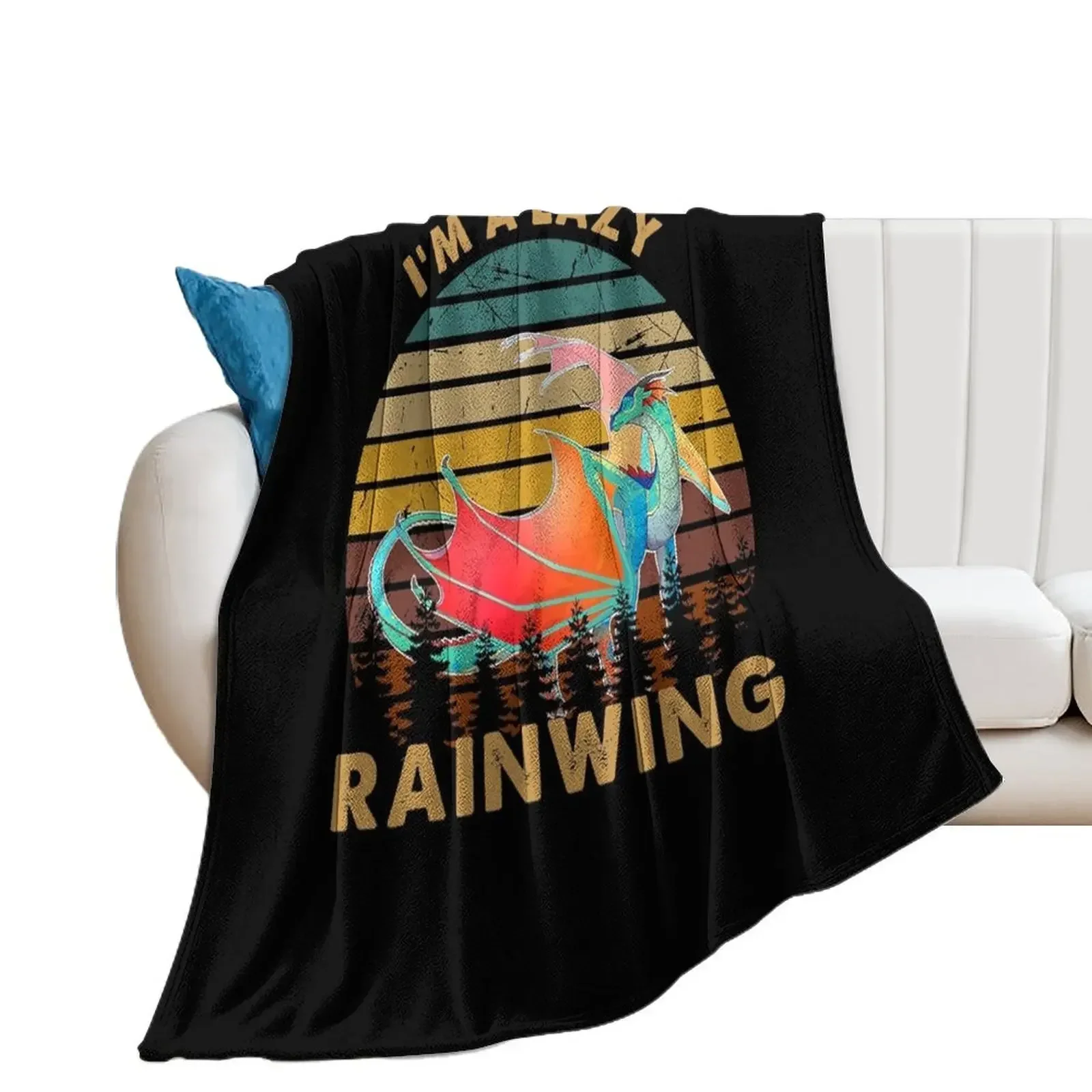 

I'm A Lazy Rainwing Dragon Vintage Wings Of Fire Shop Gifts Throw Blanket Polar Stuffeds Blankets