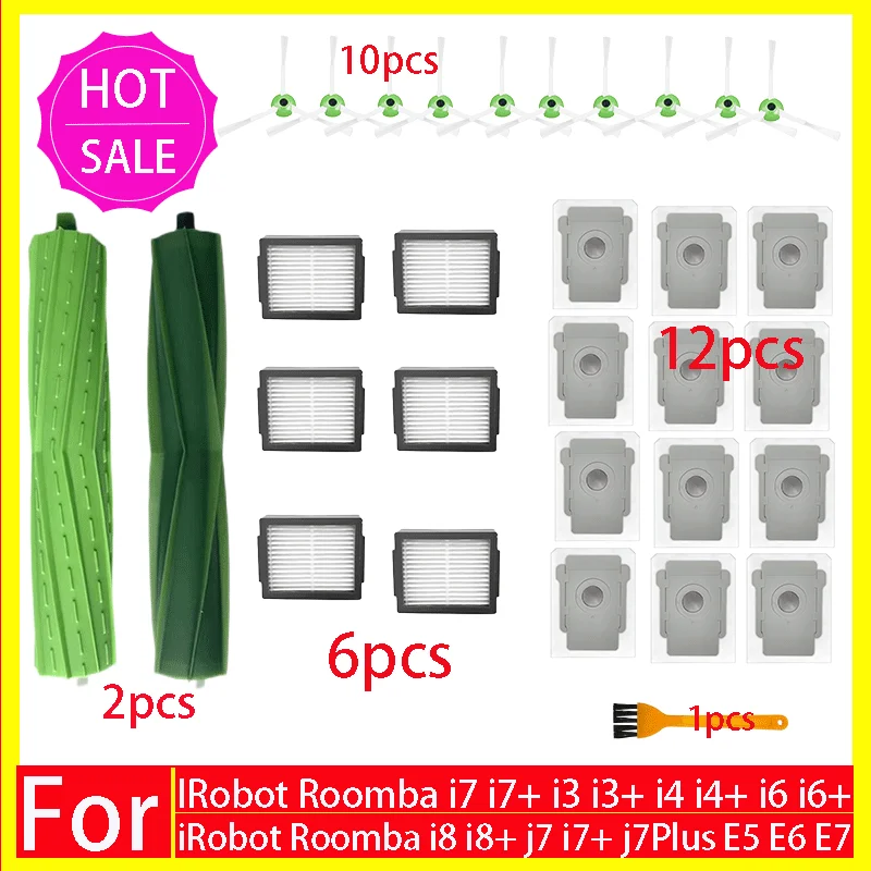 Belangrijkste Zijborstel Hepa Filter Stofzak Voor iRobot Roomba i3 i4 i6 i7 i8 j7 E5 E6 E7 Onderdelen Robot Stofzuiger Accessoires