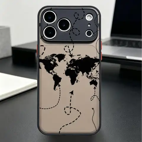 Case for iPhone 17 Pro Max 13 Mini Air 17e 12 7 8 SE 16 Plus 14 15 XS XR 11 Funda Back Phone Cover Global Flight Paths