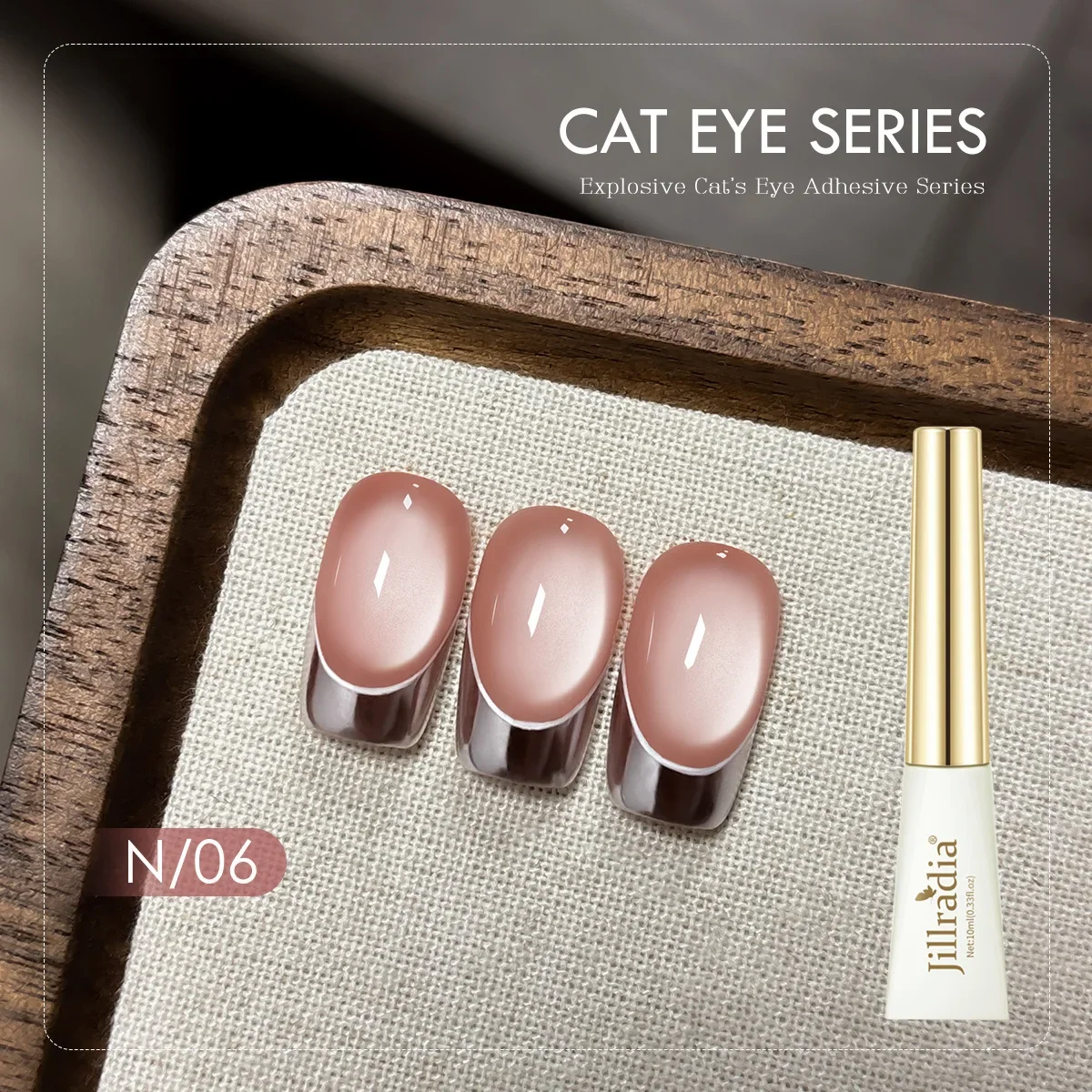 8pcs 10ml ประกายลูกปัดแก้วแฟลชสีขาว CAT EYE เล็บเจลแม่เหล็กเจล NUDE สีกึ่งถาวร Soak Off เล็บ