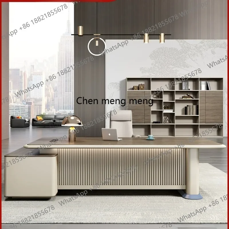 A49 Office furniture boss table simple modern class desk special-shaped creative manager table office table and chair combinatio
