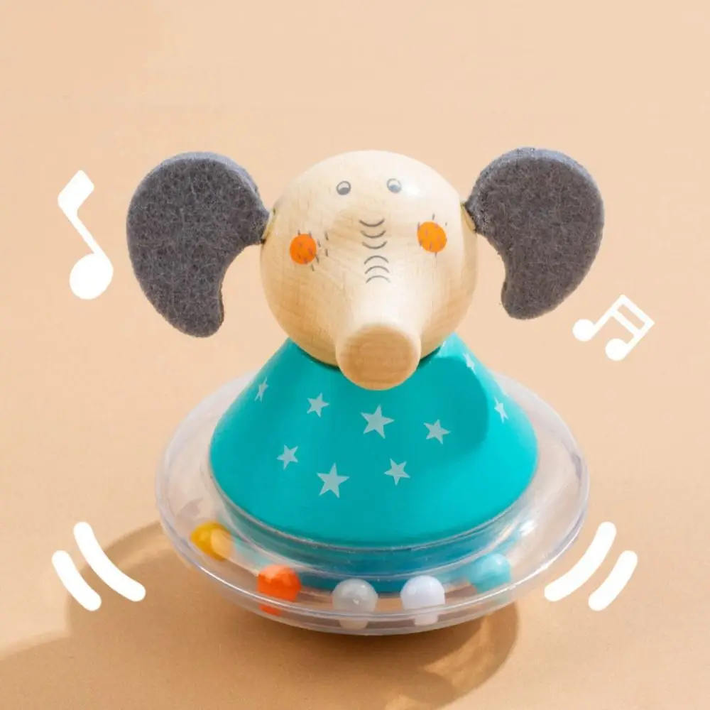 Crafts Wooden Tumbler Doll Handmade Toy Doll Little Bear Rocking Toy Mini Collection Elephant Tumbler Toy Children Girls Boys