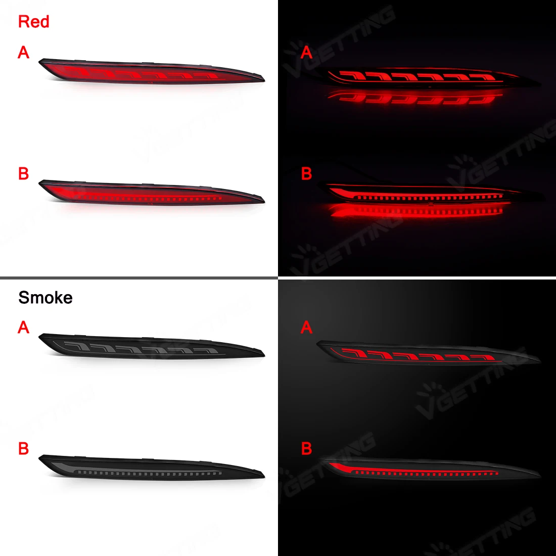 1 Pair For Tesla Model 3 Model Y 2017 2018 2019 2020 2021 2022 Car Rear Bumper Reflector Dynamic Turn Signal Lamp Brake Light view 3