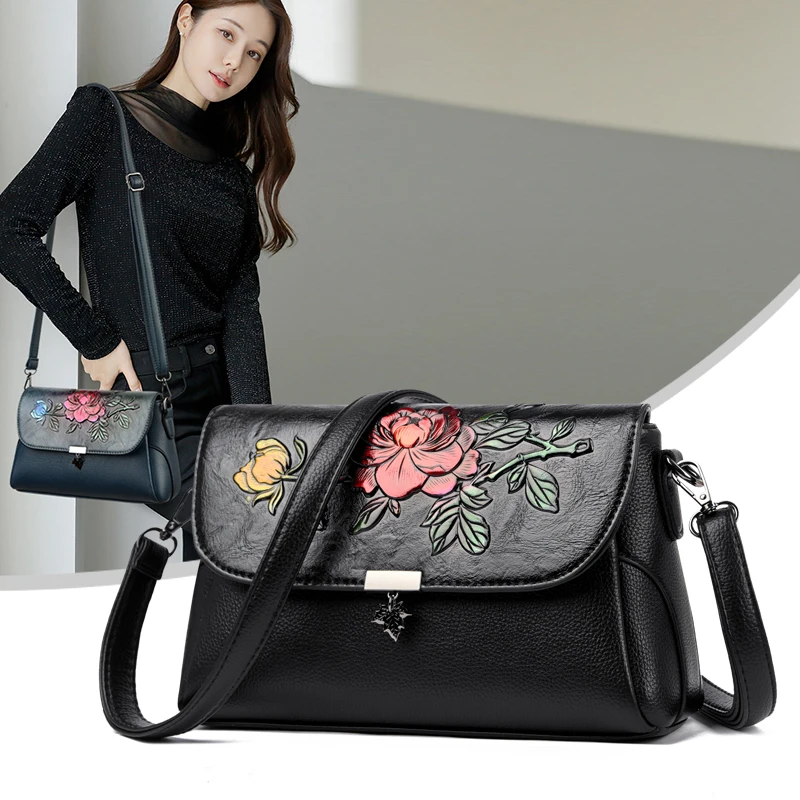 

Luxury Designer Style PU Leather Shoulder Bag Women's Printed Flap Crossbody Bag Elegant Underarm Purse Fashion Durable Handbag