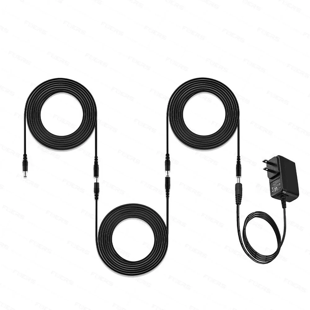 Adaptador de corriente de 12V CC, Cable de extensión de 6m para cámara IP CCTV de seguridad, adaptador de corriente de 5,5x2,1mm, 3 metros/32,8 pies