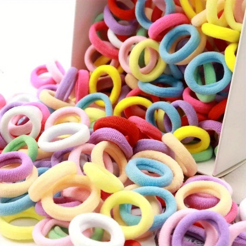 200pcs Vibrant Colorful Elastic Hair Bands for Girls & Women - Small Rubber Ponytail Holders for Stylish Hairstyles & Everyday view 2