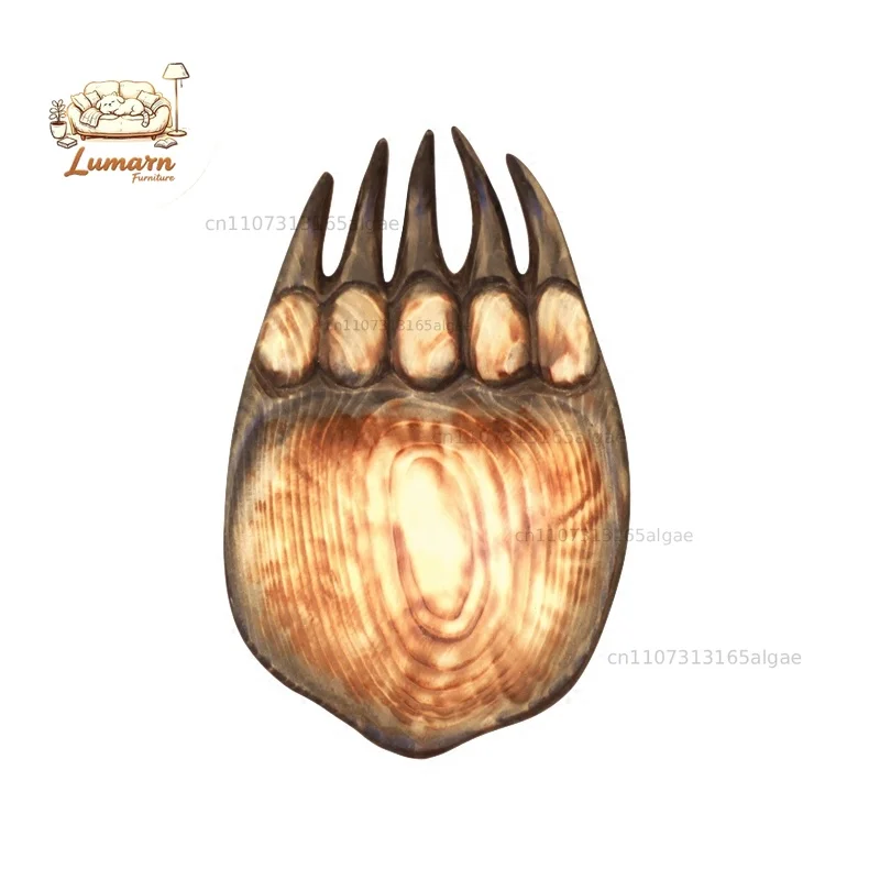 Solid wood hand-carved animal bear paw water dried fruit