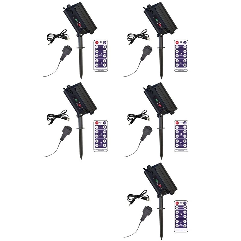 ABUG-5X Solar Battery Box Kit Pack Powered Lithium Panel Light With Remote Control For Led String Strip Lamp 24V DIY