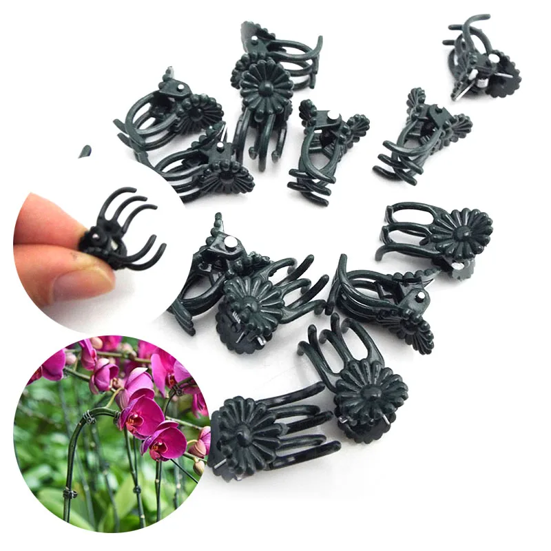 

20/50pcs Plant flower BranchSupport holder Clips for Orchid Vine Support Vegetables Tied Bundle Clamping Garden Tool a01