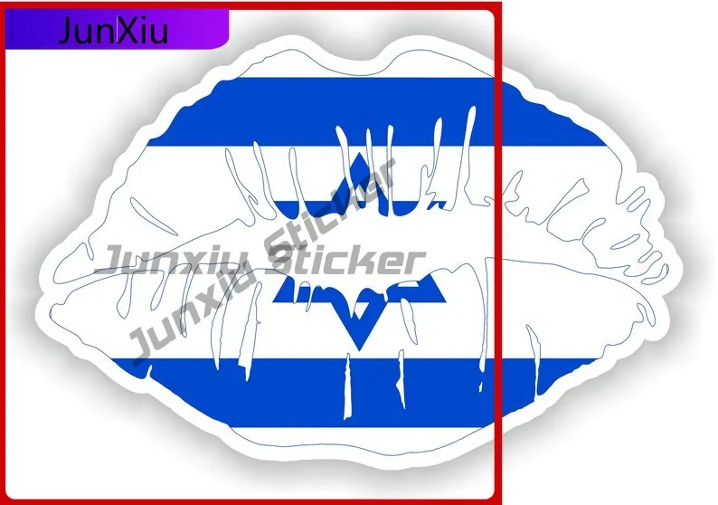 

Israel Flag Lips Sticker Racing Decals Occlusion Scratch Decorative For Camper Van Car Decal Stickers Camping Cars Scratch-proof