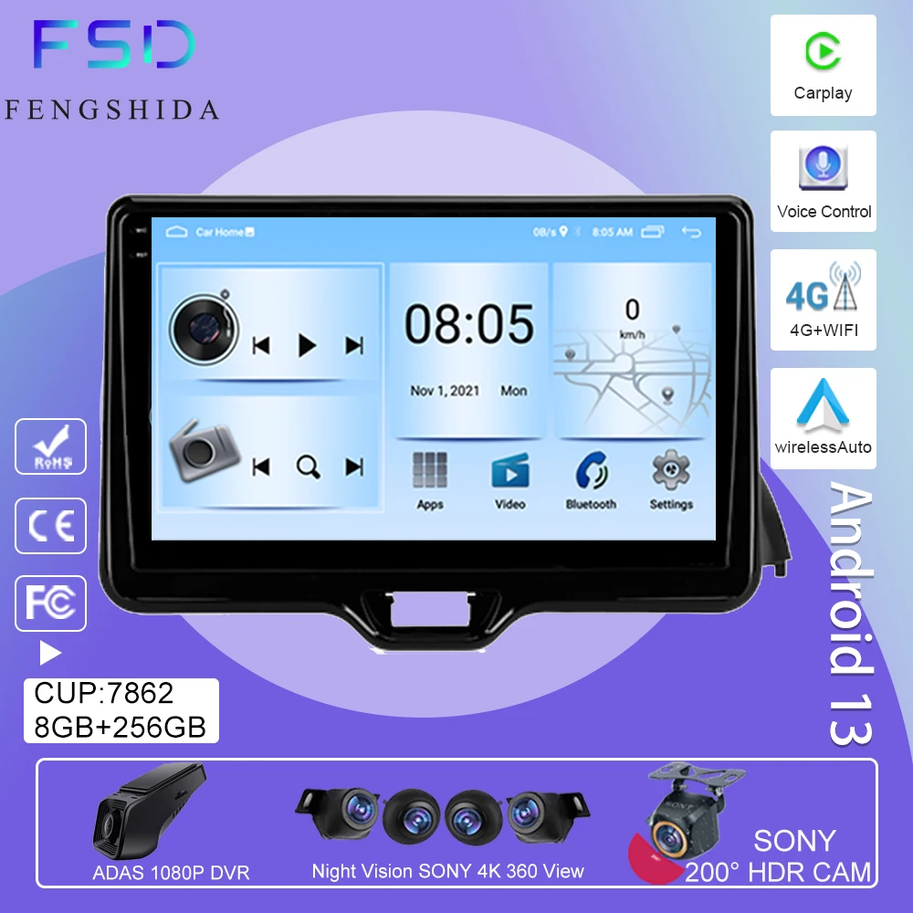 

Android Auto For Toyota Yaris Vios 2020 -2022 GPS Navigation Carplay Car Video Head Unit Multimedia Player 5G Wifi No 2din DVD