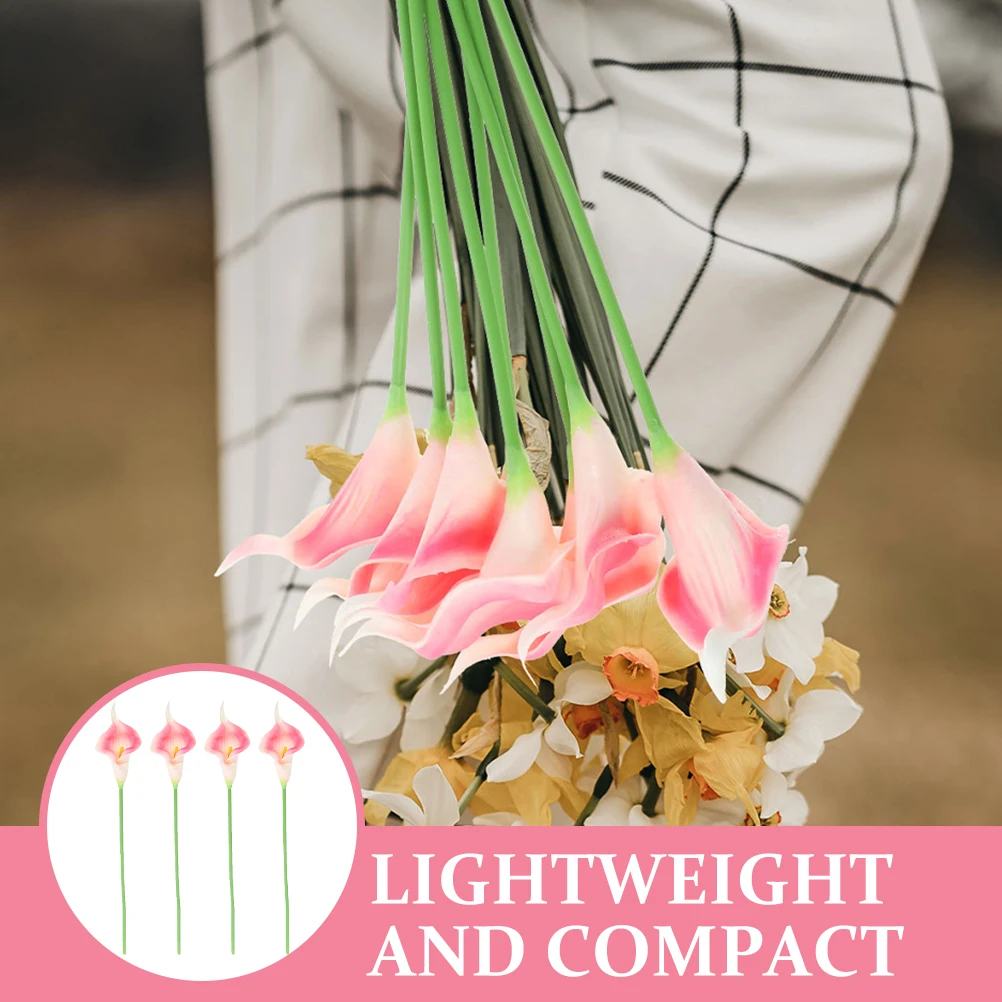

4pcs Artificial Lily Flowers Pink Faux Diy Flower Arrangement Decor Wedding Decor DIY Arrangement Home Garden nament