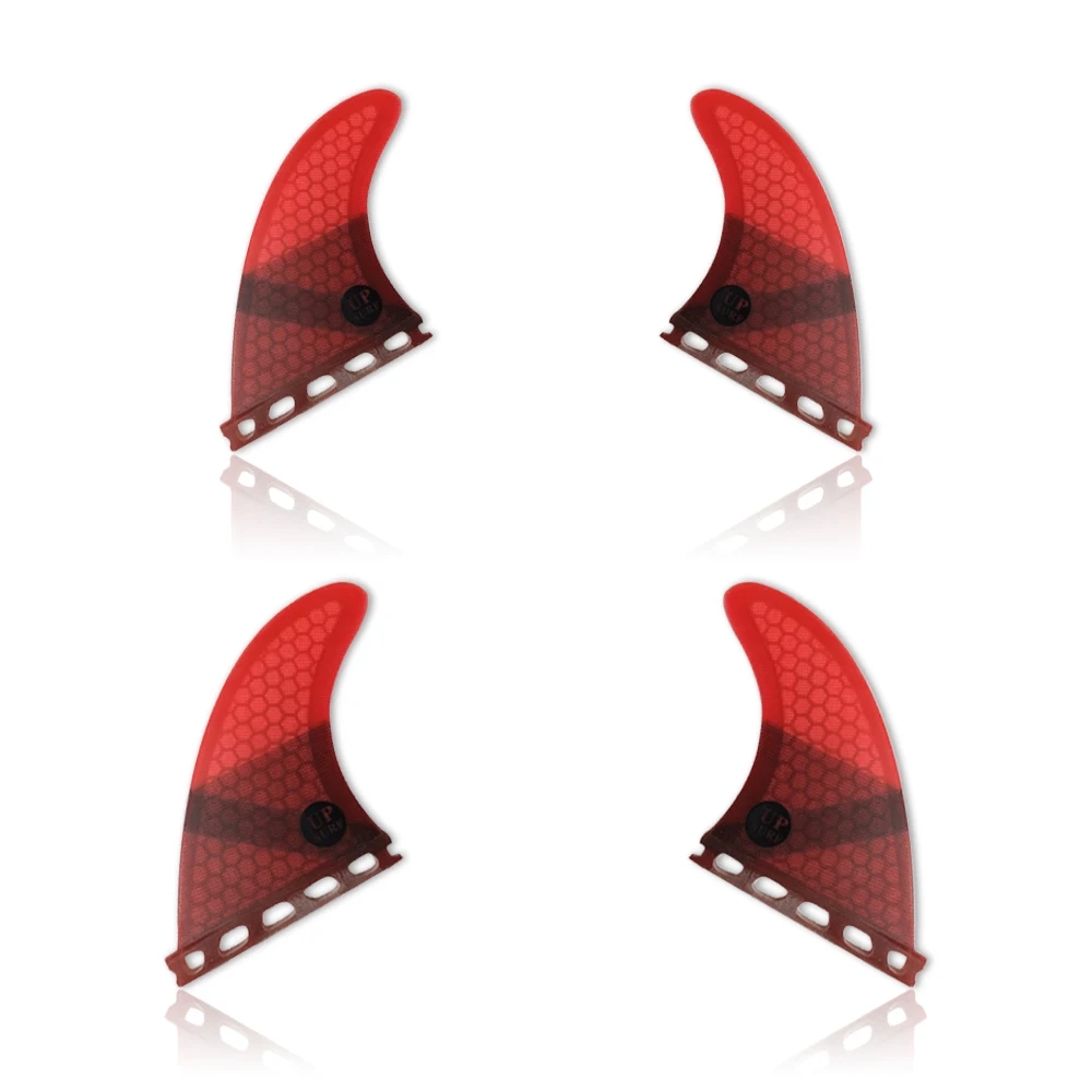 

Sup Board Upsurf Single Tabs Fin K2.1 Quad Fin Set Red Color Surfboard Fiberglass Honeycomb Quilhas Surf Fin Sup Accessories