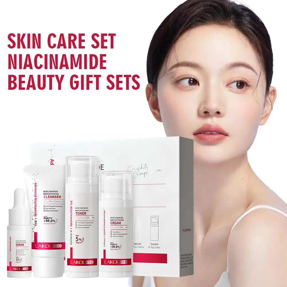 

Skin Care 4 Set Box Oil Control Anti-Wrinkle Aging Fine Lines Serum Whitening cream Repair Face Nourish Toner