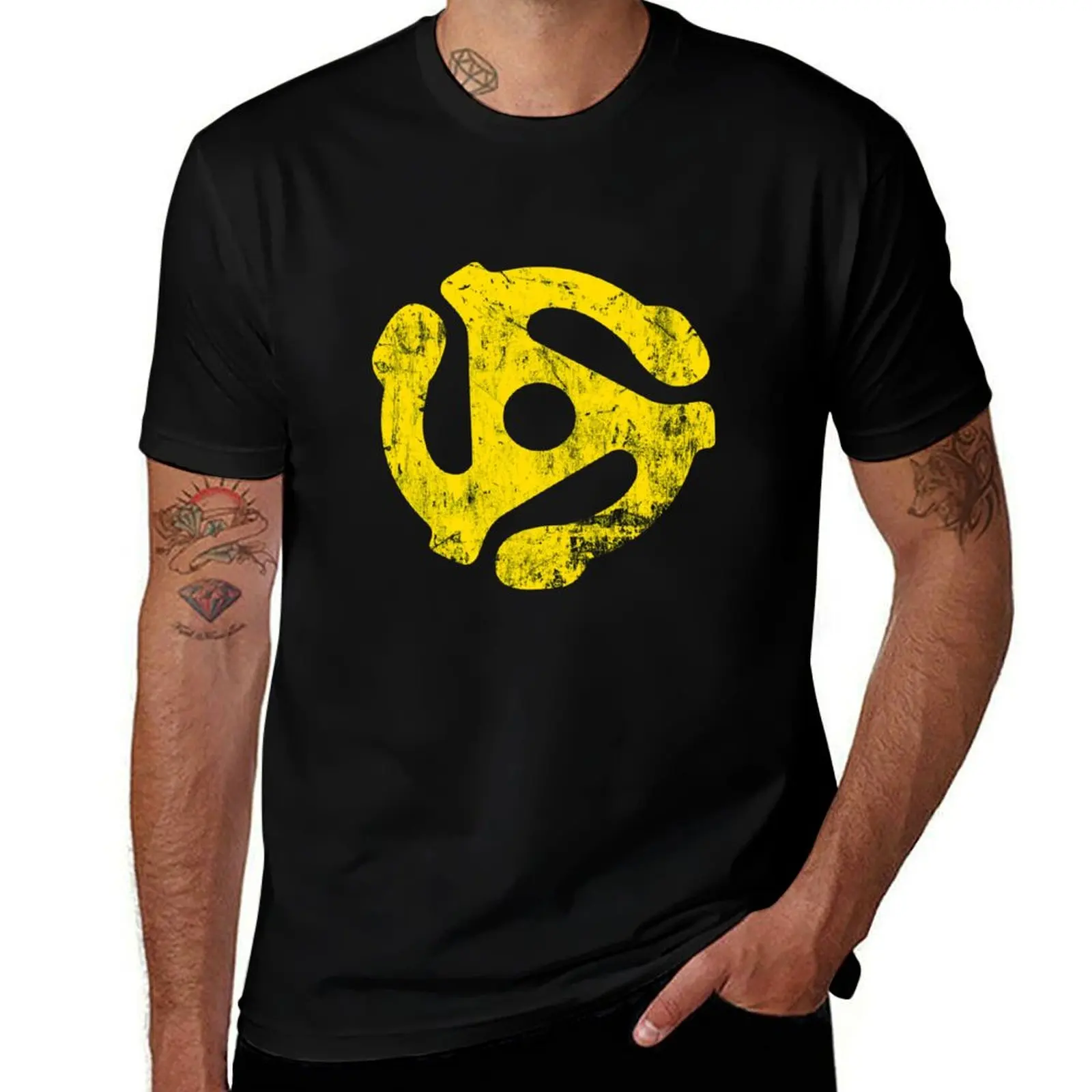 45 RPM Record adapter Tee T-Shirt Dry Fit Running Short Sleeve Top T-Shirt