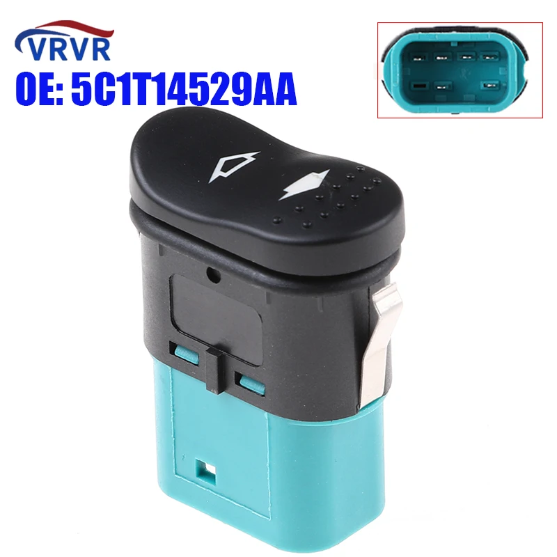 5C1T14529AA 6 Pins New Single Window Switch Button Regulator 1383293 For 2006-2014 Ford Ransit MK7