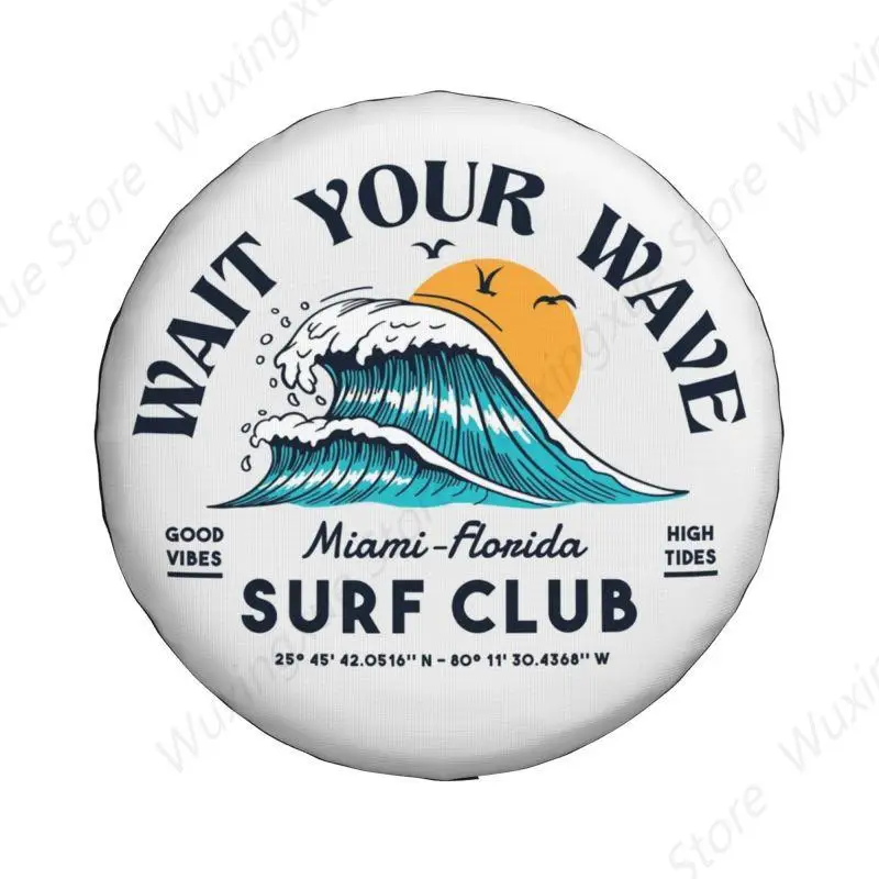 Wait Your Wave Sure Club Spare Tire Cover for RAV4 Prado Jeep RV SUV 4WD 4x4 Summer Surfing Surfer Car Wheel Protector Covers