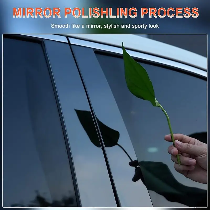 8pcs/set Gloss Black Car B-Pillar Stickers Anti-Scratch Window Post Trim Film For Toyota 4Runner (3rd Generation Only) 1996-2002