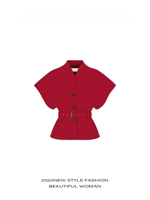 

Женская летняя юбка A-силуэта Ele Red Slim Fit с V-образным вырезом, класса люкс, для повседневной носки