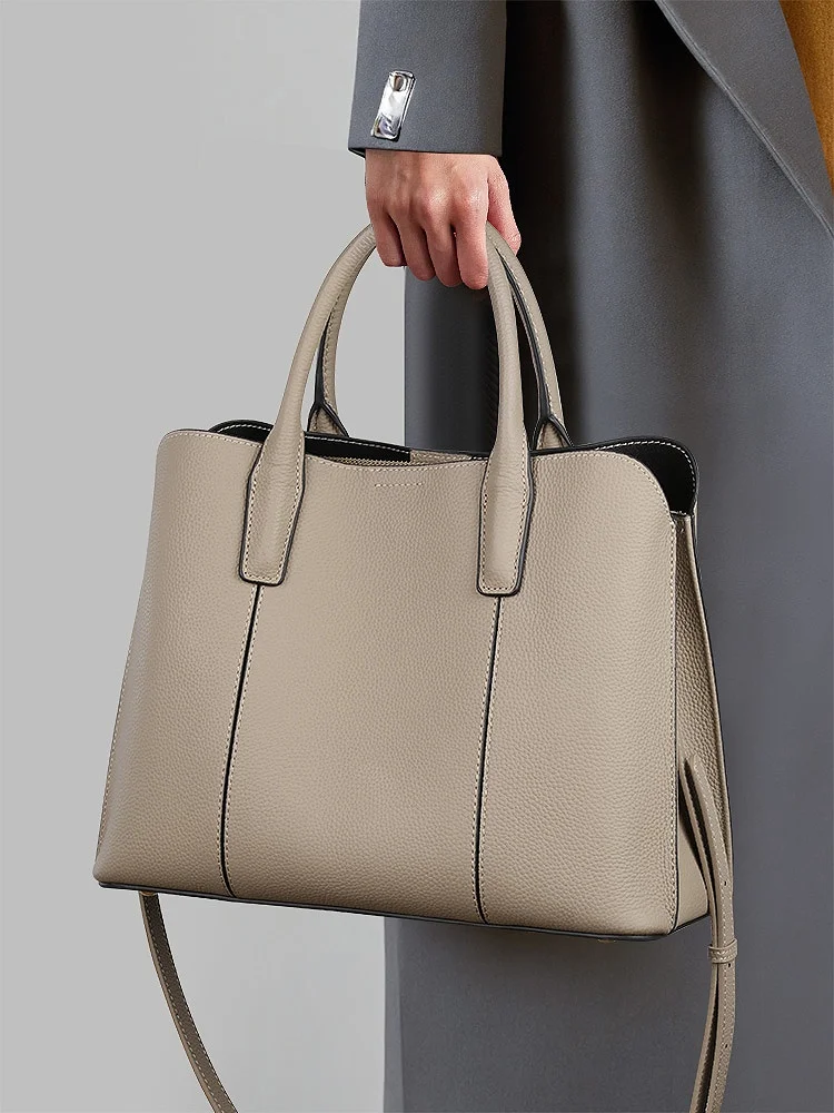 حقيبة كروس نسائية جديدة محمولة باليد لعام 2025، حقيبة كتف واحدة من جلد البقر ذات سعة كبيرة بلون سادة، حقيبة سفر غير رسمية #1