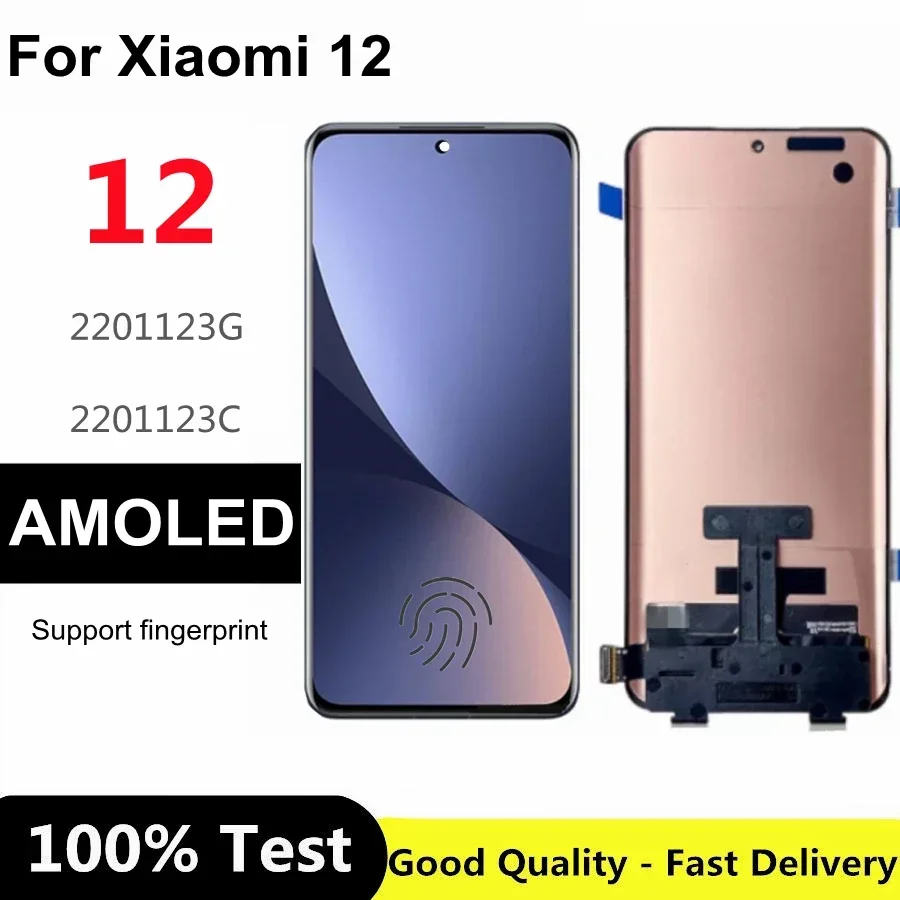

For Xiaomi 12 Mi 12 Mi 12 LCD 2201123G 2201123C 6.28" AMOLED LCD Display Screen Touch Panel Digitizer