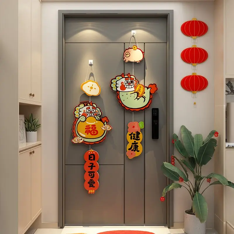 Spring Festival/New Year Decoration Pendant Home Entrance Door/Wall Hanging Decoration Fu Character Door Sticker Ornament LI673