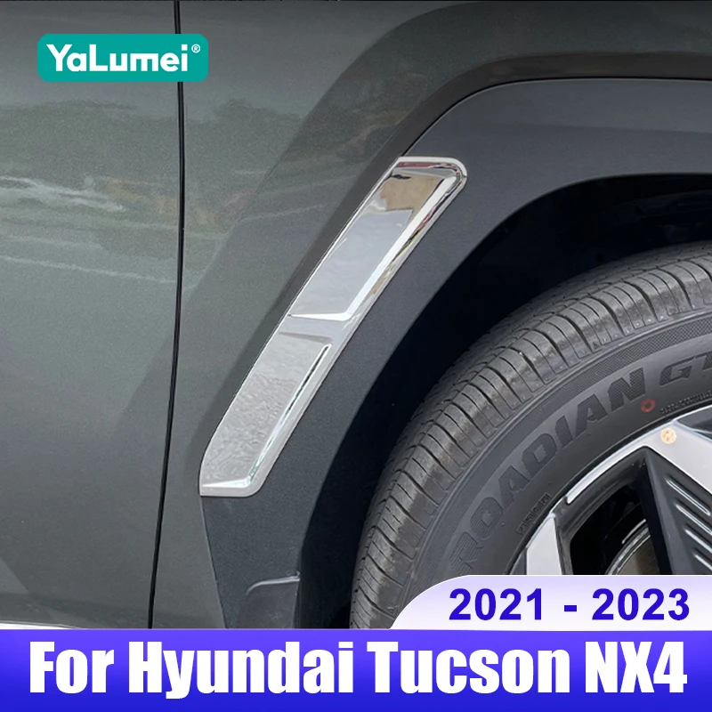 

For Hyundai Tucson NX4 2021 2022 2023 Hybrid N Line Car Body Front Rear Wheel Side Cover Trim Modification Accessories