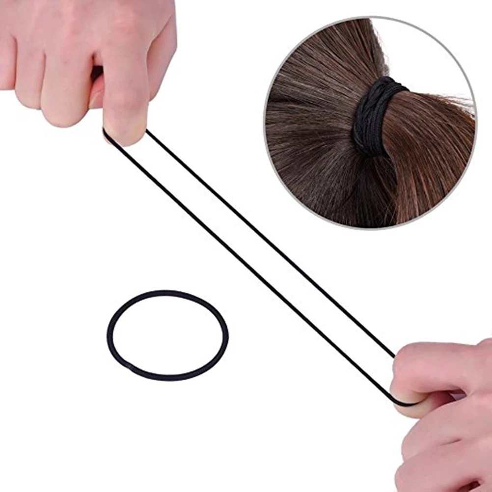 

40Pieces Seamless Elastic Hair Tie Rope For Women Stretchy Ponytail Holder Braiding Bands Hair Accessories Black