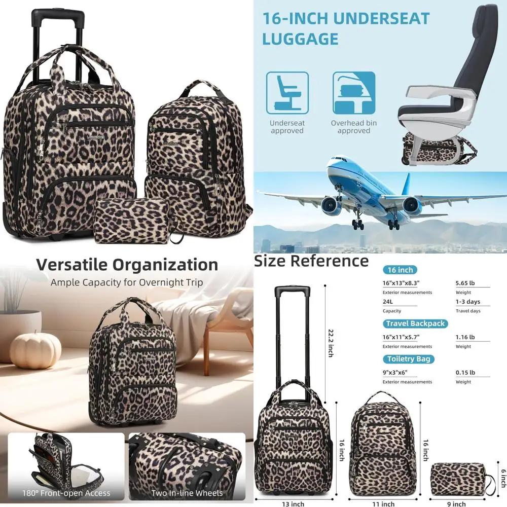 

Нижнее белье LARVENDER, ручная кладь с колесами Softside, 16-дюймовый нижний чемодан, легкий ночной чемодан для мужчин и женщин