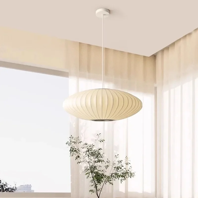 Imagem -04 - Nordic Silk Led Pendant Lights Designer Chandelier Home Decor Luminária Suspensa Sala de Estar Sala de Jantar Mesas de Comida Quarto