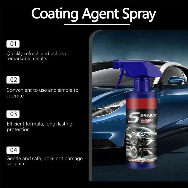 Spray per rivestimento rapido ad alta protezione agente di rinnovamento del rivestimento multifunzionale agente di rivestimento ad effetto rapido 120ml Coat rapidamente Car