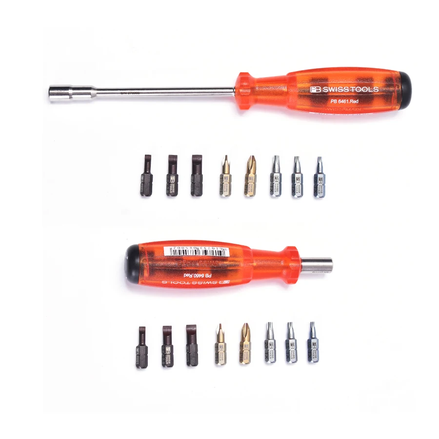 PB SWISS TOOLS 8 in 1 Precision Screwdriver Set with Integrated Bits Set Multi-colour Bits Repair Tool NO.PB 6464 Series