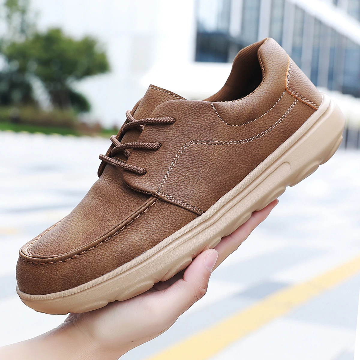 Men Shoes Leather Casual Shoes Light Leisure Sneakers Daily Loafers For Men