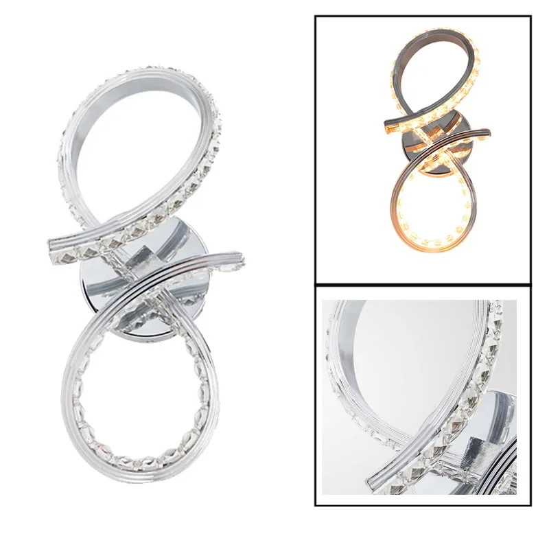 مصباح حائط بإضاءة داخلية LED وإضاءة حائط كريستالية منزلية 18 وات مع AC110V AC220V #6