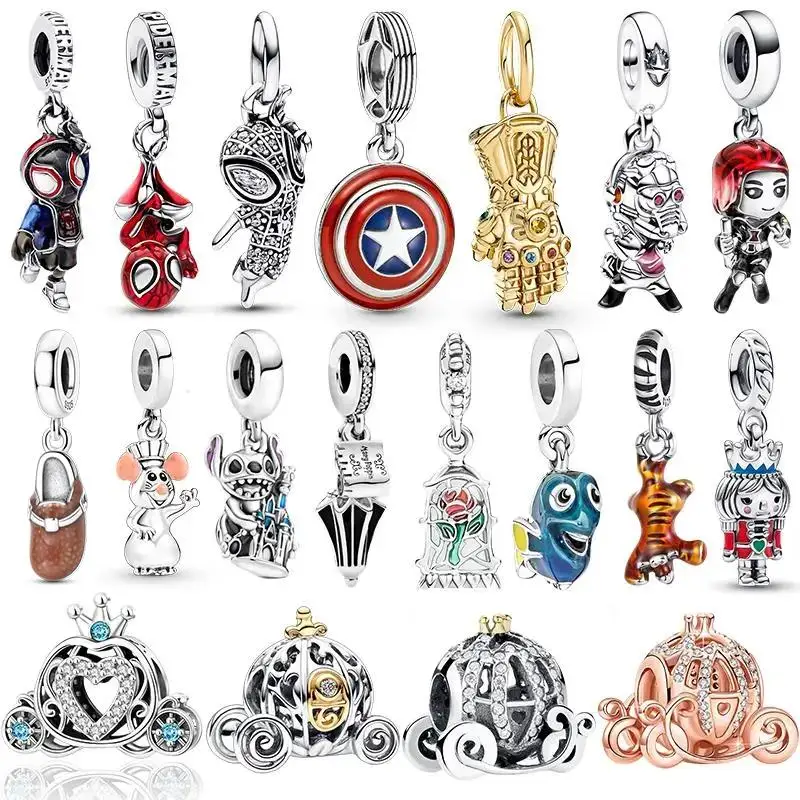 

Disney 2026 Hot 925 Silver Red Spider Ratatouille Charms Bead Earrings Bracelet Fit Original Bracelets DIY Birthday Jewelry Gift