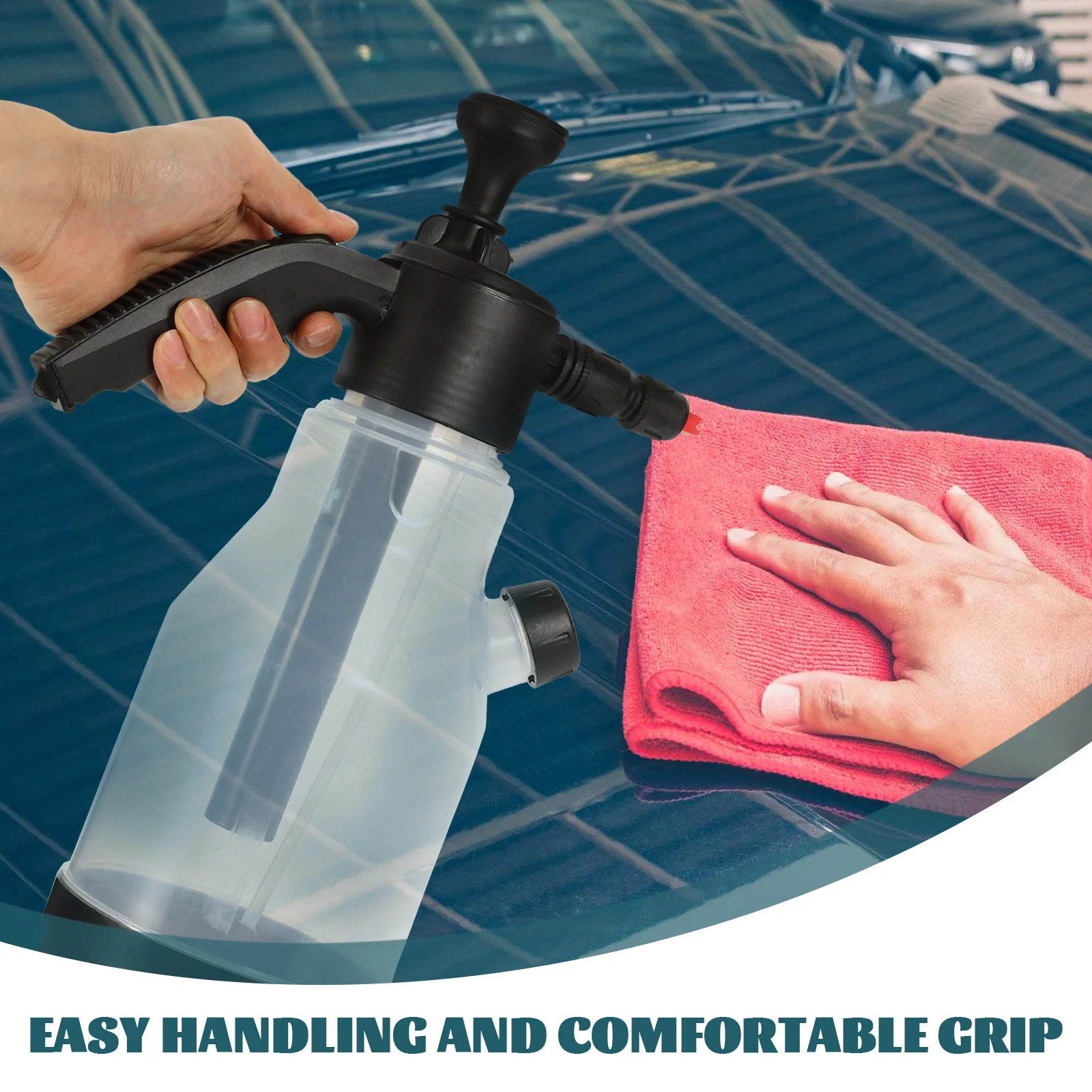 

Foam Spray 2L H Pump Sprayer Pump Up Sprayer Car Detailing Pressure Bottle Wash Lightweight Portable Storage