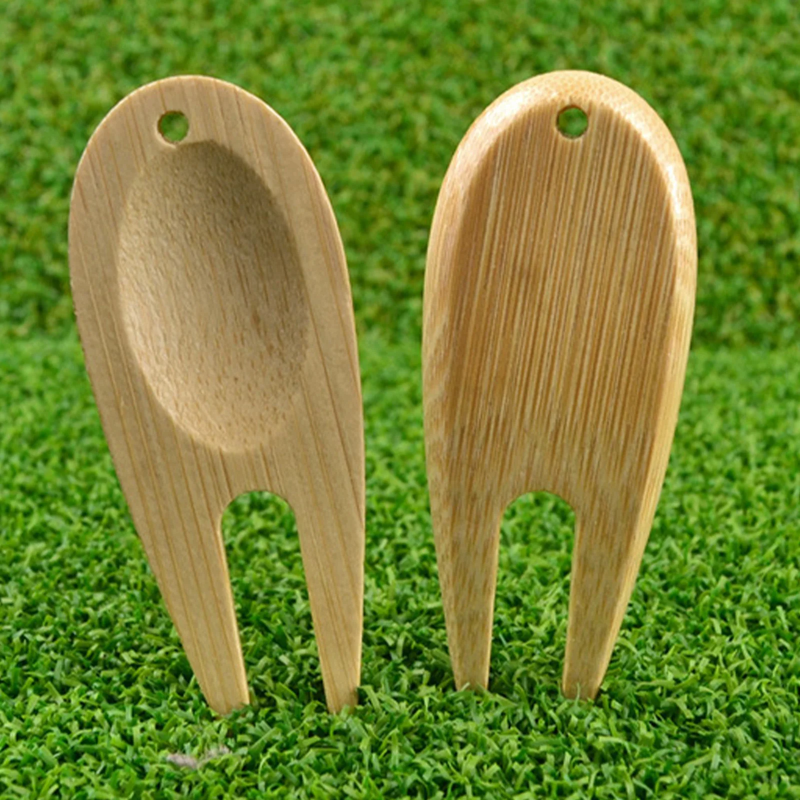 

100PCS Wood Golf Divot Fixer Marker Tool Golfing Divot Tool Golfs Divot Fork Fixer Ball Marker Repair Organizer