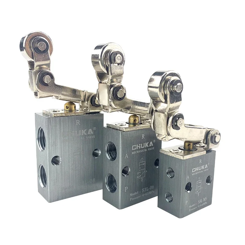 

S3L Roller Type Pneumatic Control Valve Two-position Three-Way Mechanical Valve S3L-M5 S3L-06 S3L-08 Aluminum Alloy